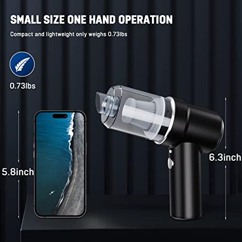 Lovyi Cordless Vacuum Cleaner, Mini Handheld Vacuum, Small Car Vacuum with LED, Electric Air Duster & Vacuum Cleaner 2 in 1 Rechargeable, Portable Vacuum Cleaner for Home, Office and Car Cleaning - Image 6