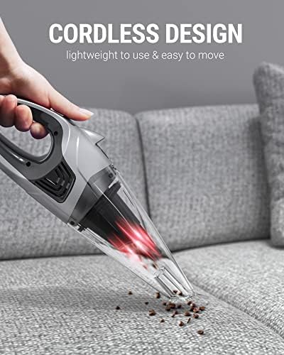 VacLife Handheld Vacuum Cleaner - Car Vacuum Cordless Rechargeable with High Power Suction, Wireless Mini Portable Vacuum for Car/Home, Silver&Black (VL106) - Image 2