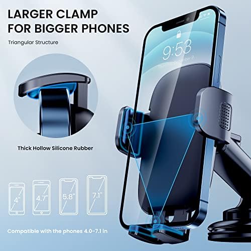 Qifutan Car Phone Holder Mount Phone Mount for Car Windshield Dashboard Air Vent Universal Hands Free Automobile Cell Phone Holder Fit iPhone - Image 5