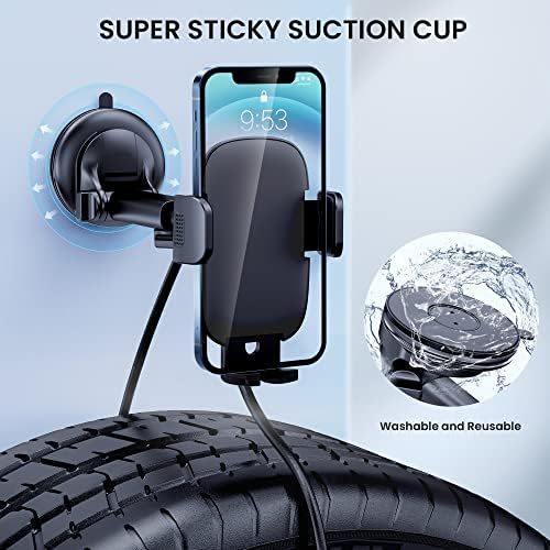 Qifutan Car Phone Holder Mount Phone Mount for Car Windshield Dashboard Air Vent Universal Hands Free Automobile Cell Phone Holder Fit iPhone - Image 3