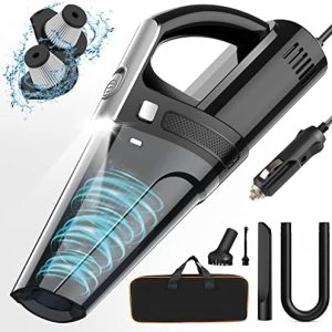 DRECELL Car Vacuum, Portable Vacuum Cleaner with Powerful 8000Pa Suction, DC 12V High Power 16.4Ft Cord Handheld Vacuum for Car, LED Light & Low Noise, Car Accessories for Men/Women