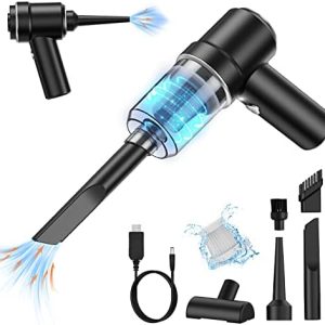 Lovyi Cordless Vacuum Cleaner, Mini Handheld Vacuum, Small Car Vacuum with LED, Electric Air Duster & Vacuum Cleaner 2 in 1 Rechargeable, Portable Vacuum Cleaner for Home, Office and Car Cleaning