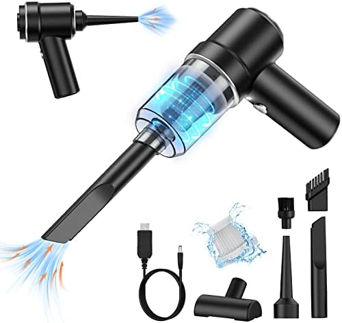 Lovyi Cordless Vacuum Cleaner, Mini Handheld Vacuum, Small Car Vacuum with LED, Electric Air Duster & Vacuum Cleaner 2 in 1 Rechargeable, Portable Vacuum Cleaner for Home, Office and Car Cleaning