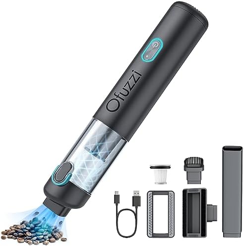 Ofuzzi H8 Apex Cordless Handheld Vacuum Cleaner, 12kPa/30AW Powerful Suction, Lightweight 1.2lbs, Type-C Fast Charging, Dual Filtration, Mini Portable Vacuum for Home Cleaning, Pet, Car (Gray)