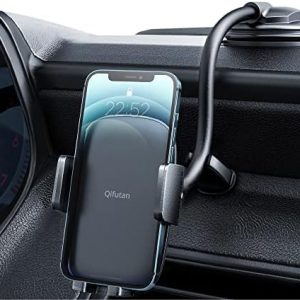 Qifutan Cell Phone Holder for Car Phone Mount Long Arm Dashboard Windshield Car Phone Holder Anti-Shake Stabilizer Phone Car Holder Compatible with All Phone Android Smartphone