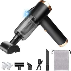 saimour Wireless Handheld Car Vacuum Cleaner - 90° Foldable Portable Vacuum Cleaner for Car, 9000PA Suction Cordless Car Vacuum, Rechargeable Mini Car Vacuum for Vehicle, Home and Office (Black)